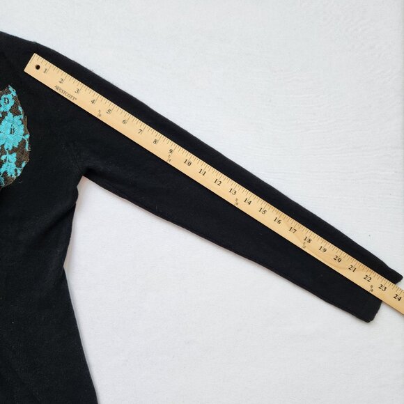 Vanita Rosa Paris St. Barth Black Cashmere Wrap Cardigan Embellished Resort - Picture 13 of 13